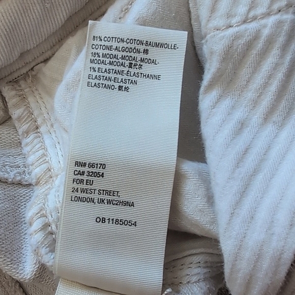 We The Free Women 8 Fine Line Straight Cropped Corduroy Pants Cream Boho Western - Picture 7 of 8